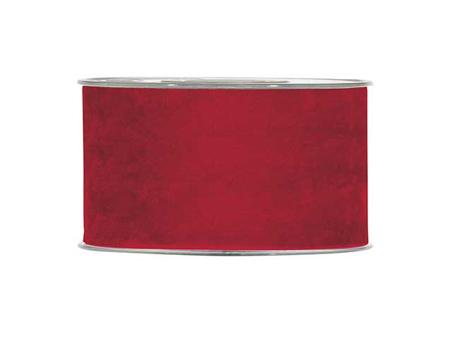 Piovaccari Nastro Natalizio Double Velvet Rosso 63 mm x 7 m – Nastro in Doppio Velluto Decorativo per Albero di Natale, Fiocchi e Pacchi Regalo