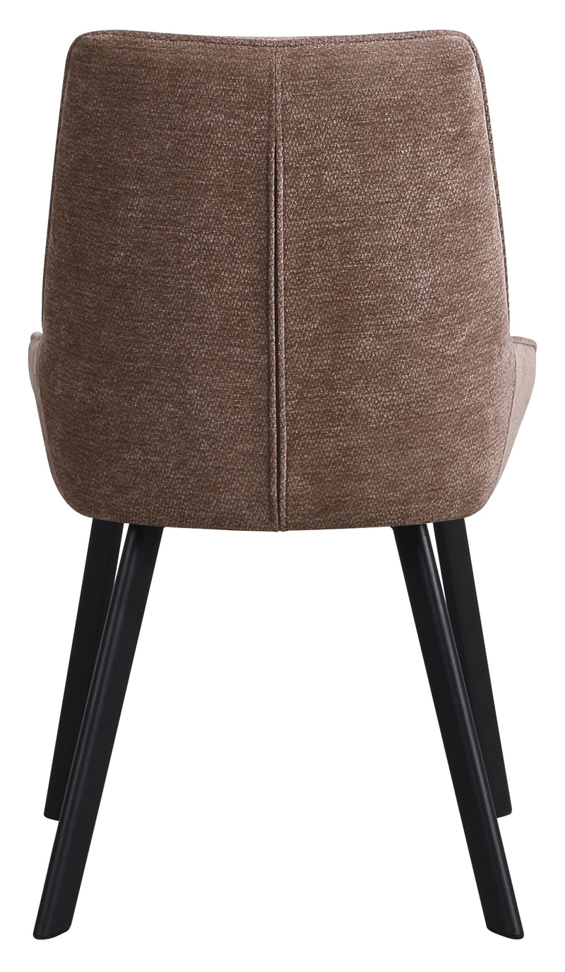 DI.MO Sedia Kim in Tessuto Tortora con Gambe in Metallo Nero 57 x 52 x 87 cm – Sedia Moderna da Pranzo e Soggiorno