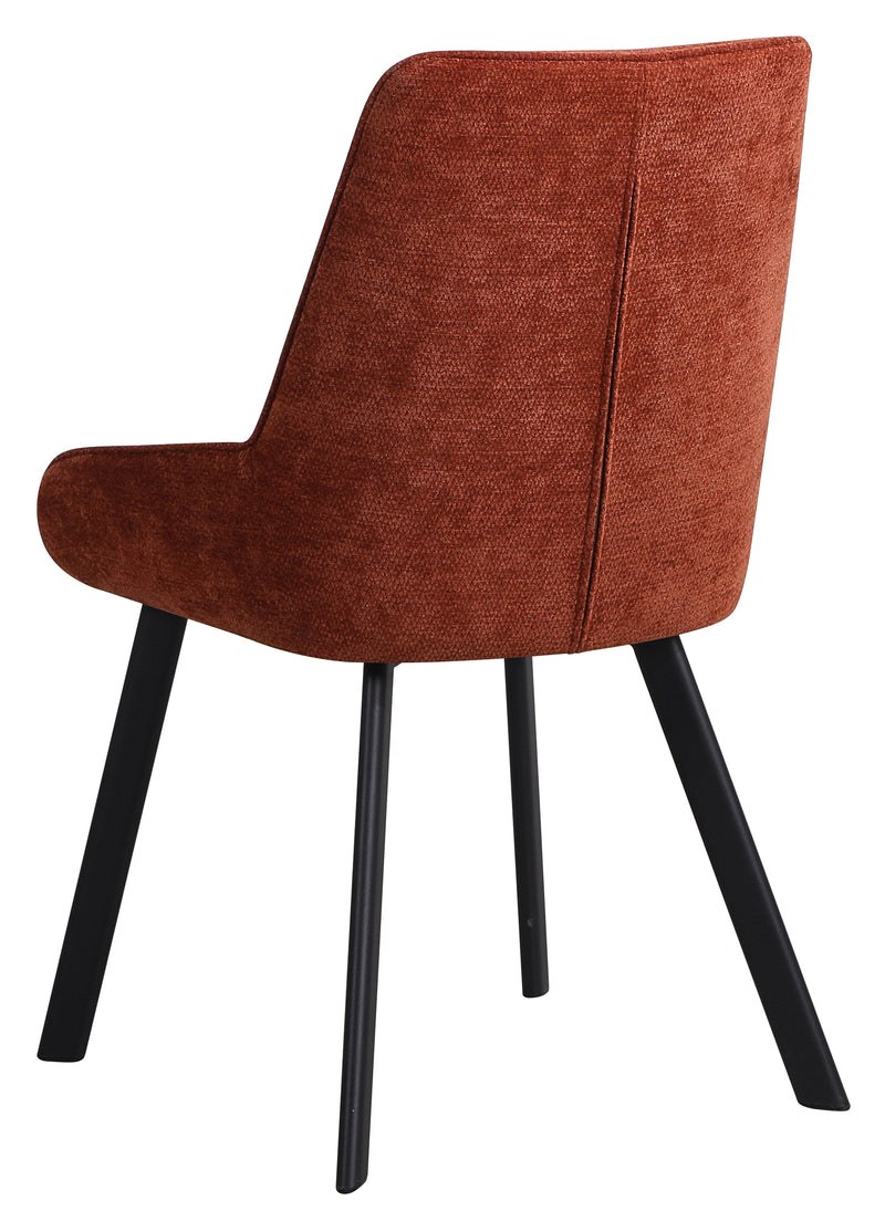 DI.MO Sedia Kim in Tessuto Mattone con Gambe in Metallo Nero 57 x 52 x 87 cm – Sedia Moderna da Pranzo e Soggiorno