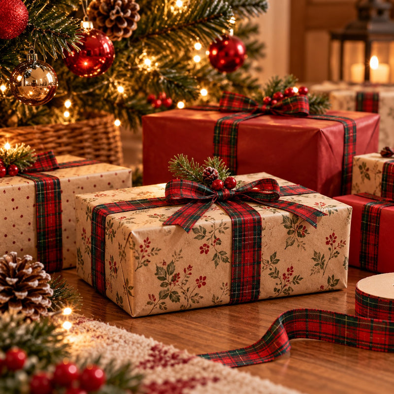 Piovaccari Nastro Natalizio Scozzese Rosso e Verde 25 mm x 45 m – Nastro Decorativo per Albero di Natale, Fiocchi e Confezioni Regalo