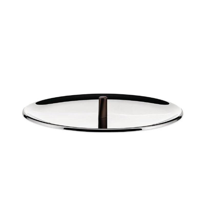 Alessi Coperchio Edo Acciaio Inox con Pomolo Marrone