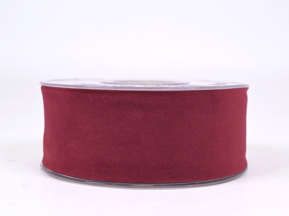 Piovaccari Nastro Natalizio Double Velvet Bordeaux 40 mm x 7 m – Nastro in Velluto Decorativo per Albero di Natale, Fiocchi e Pacchi Regalo