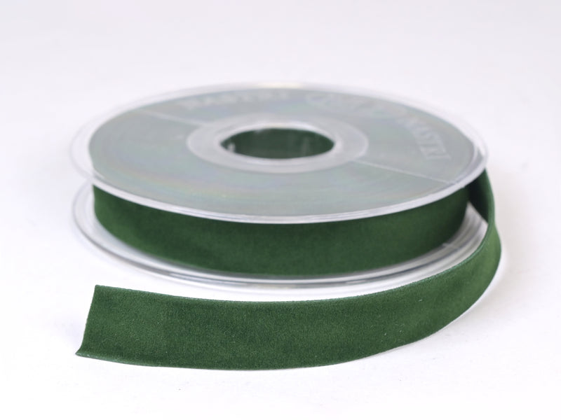 Piovaccari Nastro Natalizio Double Velvet Verde Scuro 15 mm x 7 m – Nastro in Velluto Decorativo per Albero di Natale, Fiocchi e Pacchi Regalo
