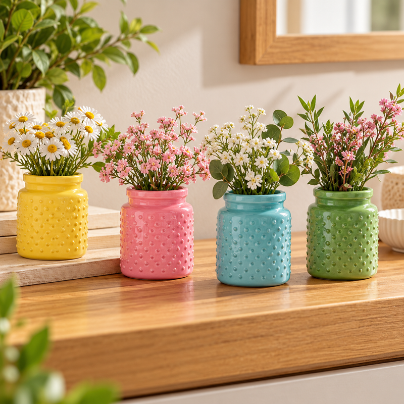 Ad Trend Vaso Decorativo in Vetro 14 x 16,5 cm – Vaso per Fiori e Arredo Casa, Colori Assortiti 1 Pz