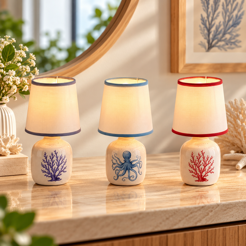 Ad Trend Abisso Lampada Decorativa in Ceramica Ø 10 x H 18 cm – Lampada da Tavolo per Arredo Casa, Colori Assortiti 1 Pz