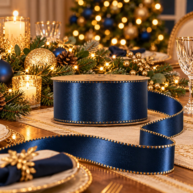 Piovaccari Nastro Satinée Sargassi Sea 25 mm x 20 m – Nastro Satinato Decorativo per Fiocchi, Confezioni Regalo e Decorazioni Natalizie