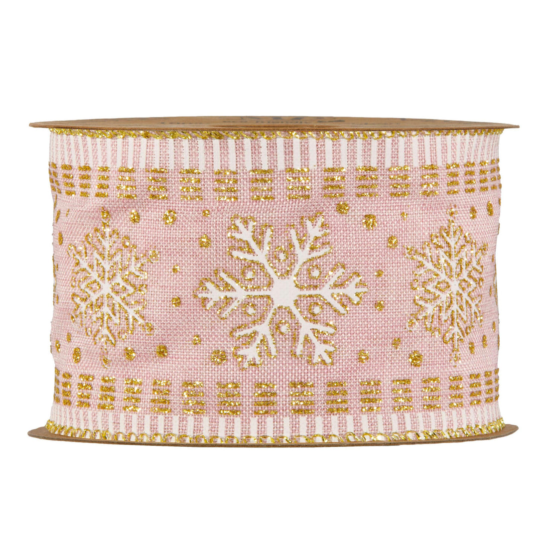 Piovaccari Nastro Natalizio Snowflake in Pink Rosa 63 mm x 10 m – Nastro Decorativo con Fiocchi di Neve per Albero di Natale, Fiocchi e Confezioni Regalo