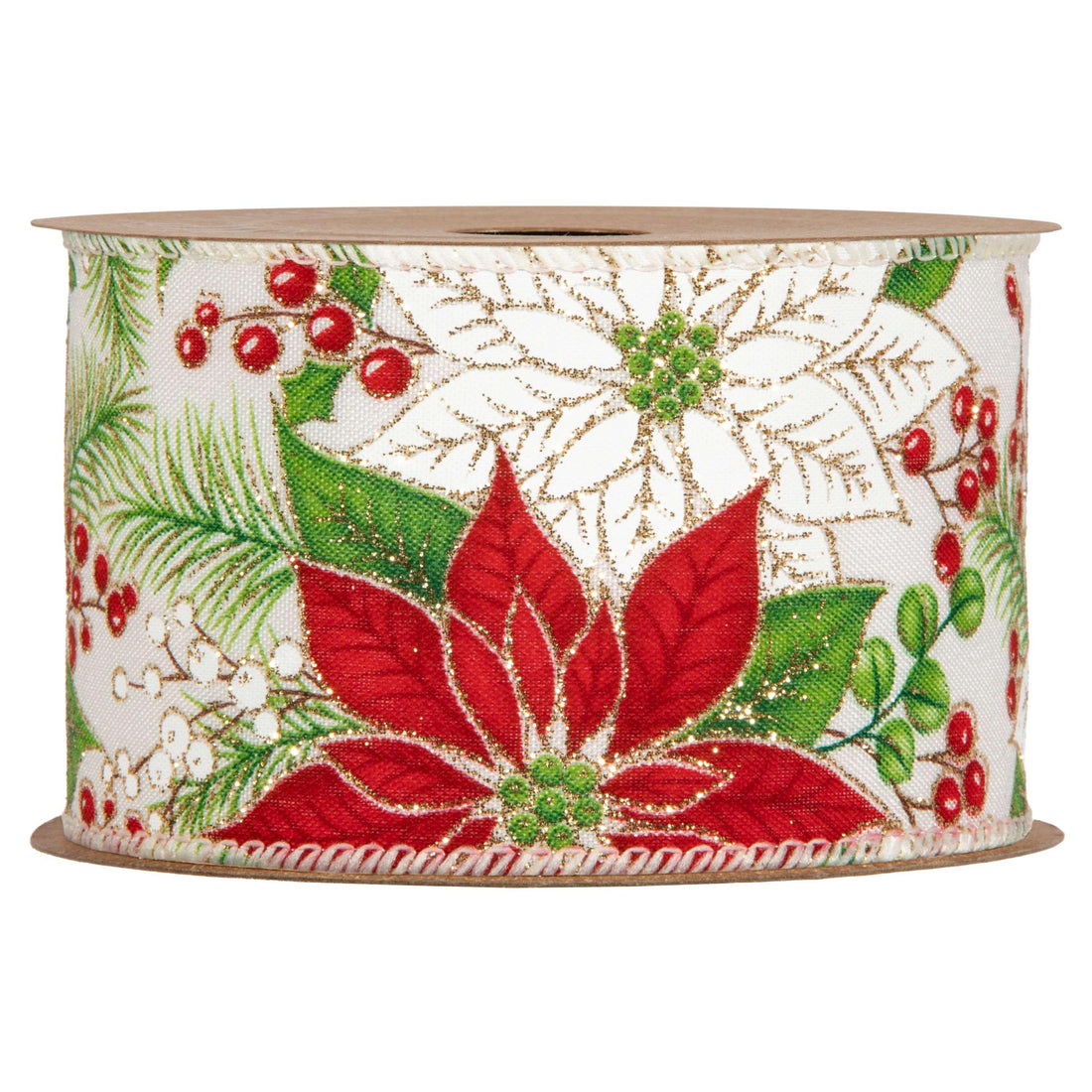 Piovaccari Nastro Stella di Natale 63 mm x 10 m – Nastro Decorativo Natalizio con Motivo Stella di Natale per Albero, Fiocchi e Confezioni Regalo