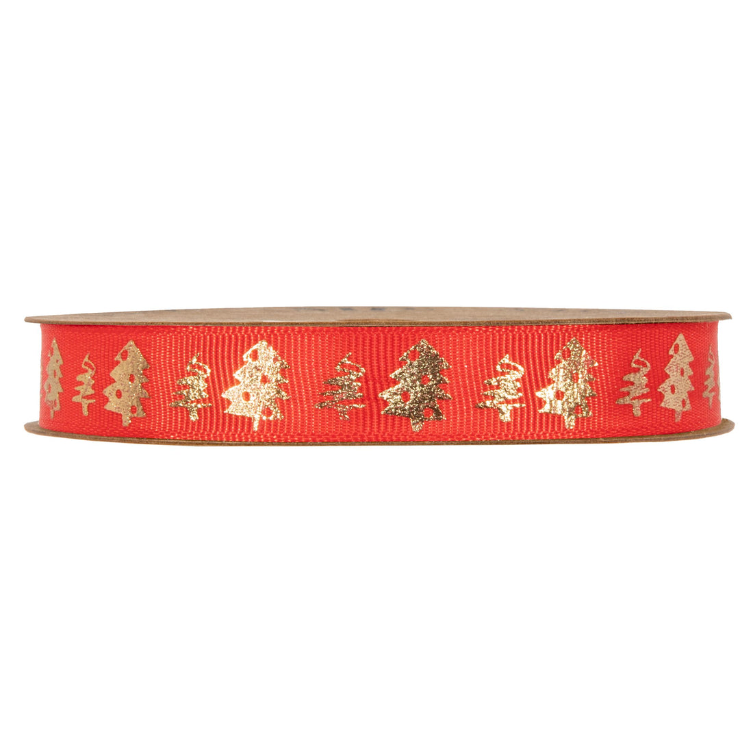 Piovaccari Nastro Christmas Trees Rosso 15 mm x 20 m – Nastro Decorativo Natalizio con Motivo Alberi di Natale per Fiocchi, Pacchi Regalo e Addobbi Natalizi