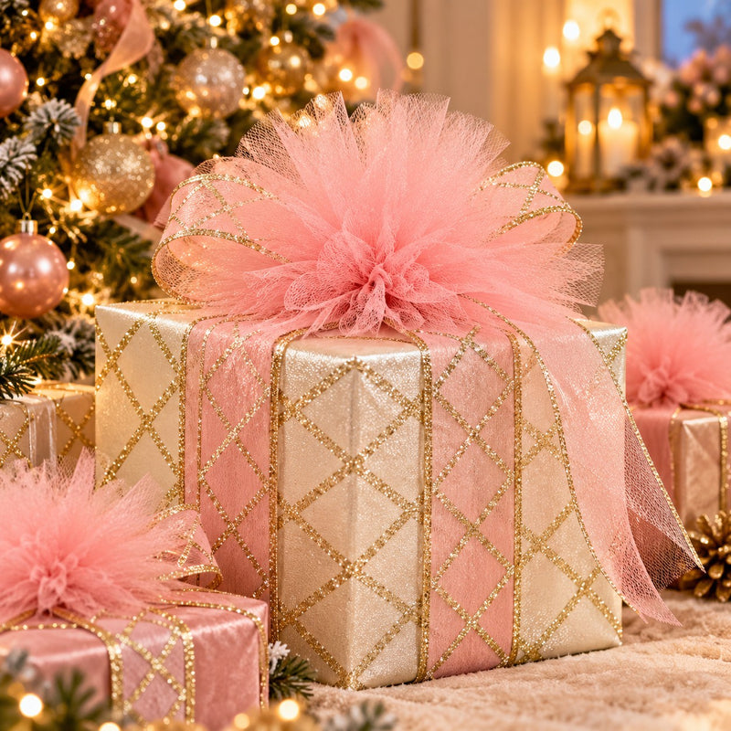 Piovaccari Pon Pon Rosa Ø40 cm – Decorazione Natalizia per Albero di Natale, Addobbi, Feste e Allestimenti Decorativi