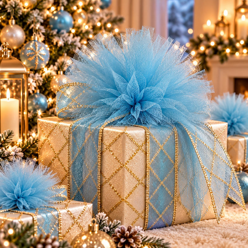 Piovaccari Pon Pon Azzurro Ø40 cm – Decorazione Natalizia per Albero di Natale, Addobbi, Feste e Allestimenti Decorativi