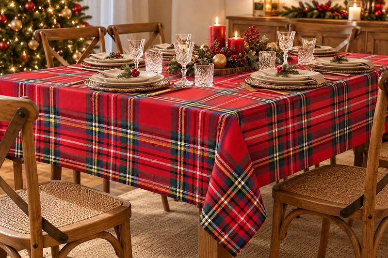 Androni Giocattoli Tovaglia da Tavola 12 Posti Fantasia Tartan – Tovaglia Rettangolare a Quadri Ass. 1 Pz