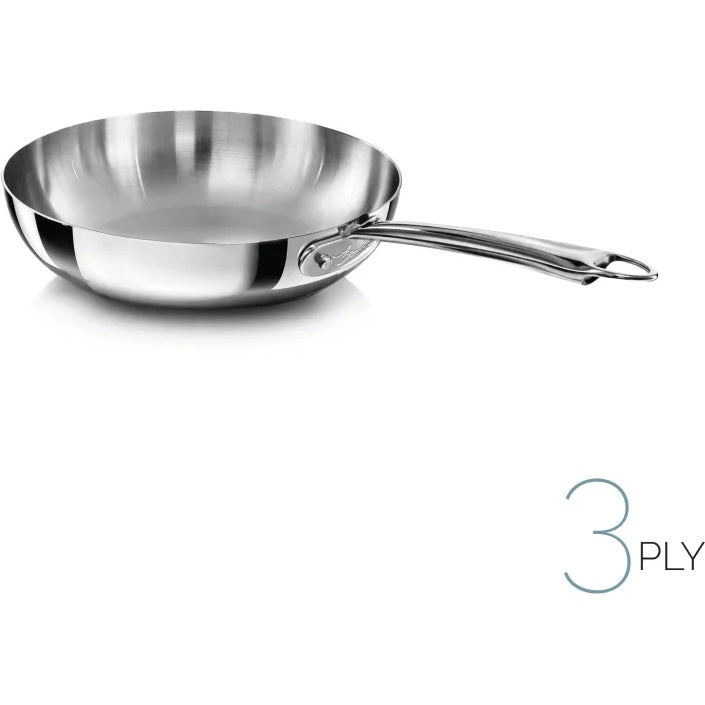 AGNELLI Padella alta Aluinox 3ply Inox con 1 Manico 28x6,5 cm