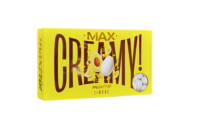 Maxtris Confetti Creamy Max Gusto Limone Bianchi 1 kg – Confetti Golosi al Limone per Matrimoni, Cerimonie, Feste e Confettate