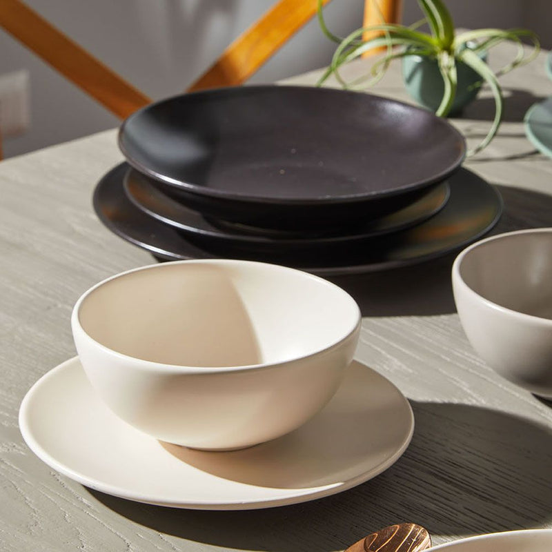Tognana Ritual Super Strong Piatto Fondo in Stoneware Nero Ø22xH4,5 cm – Piatto Resistente in Gres per la Tavola