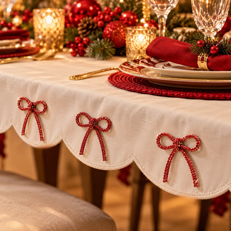 Piovaccari Fiocco Natalizio Bows with Diamonds Rosso 6,5xH7 cm – Fiocco Decorativo con Diamanti per Albero di Natale, Addobbi e Confezioni Regalo