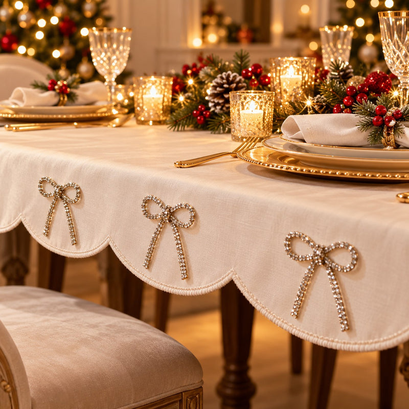 Piovaccari Fiocco Natalizio Bows with Diamonds Argento 6,5xH7 cm – Fiocco Decorativo con Diamanti per Albero di Natale, Addobbi e Confezioni Regalo
