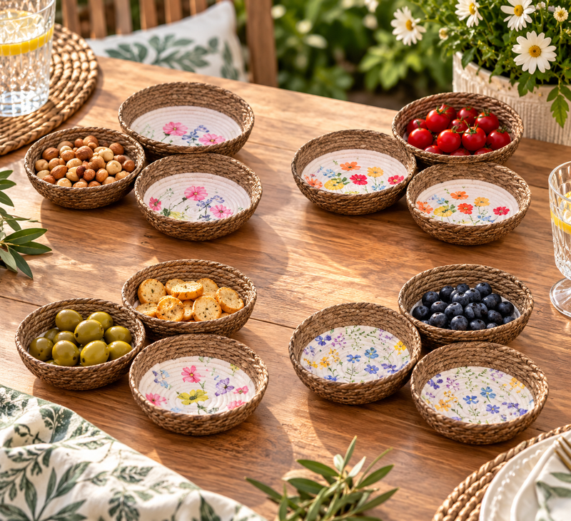 Ad Trend Fresy Set 3 Contenitori in Fibra Naturale e Cotone – Cestini Portaoggetti Decorativi per Casa, Modelli Assortiti 1 Set