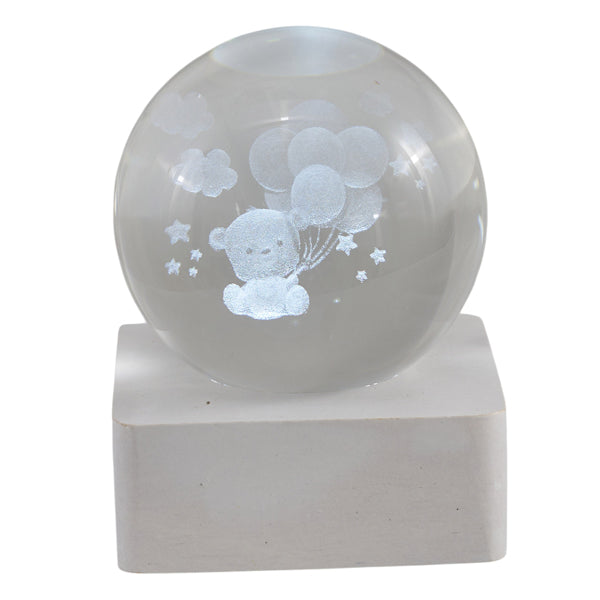 L'Arcolaio Lampada Decorativa Orsetto con Base Quadrata Bianca 6x6x8 cm – Elegante Idea Regalo e Decorazione per Casa