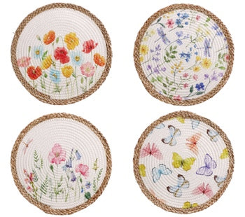 Ad Trend Tovaglietta Americana Rotonda in Fibra Naturale e Cotone Ø 38 cm – Sottopiatto Decorativo per Tavola, Modelli Assortiti 1 Pz