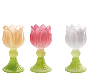 Ad Trend Portacandela Decorativo in Vetro Colorato Ø 7 x H 14 cm – Porta Candela per Arredo Casa, Colori Assortiti 1 Pz