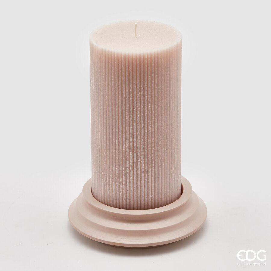 edg enzo de gasperi edg enzo de gasperi candela dorica con piatto h 20 cm d 10 cm pale pink ean 8059824059888
