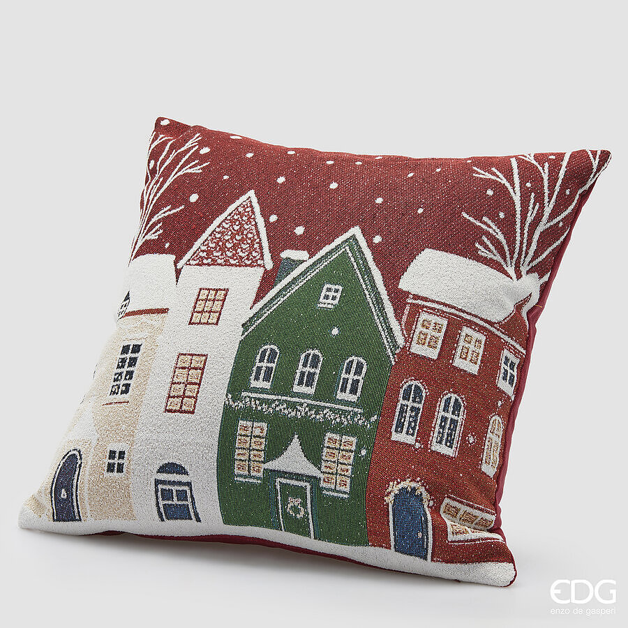 edg enzo de gasperi edg enzo de gasperi cuscino street quadrato natalizio 45 x 45 cm multicolor ean 8059824584724
