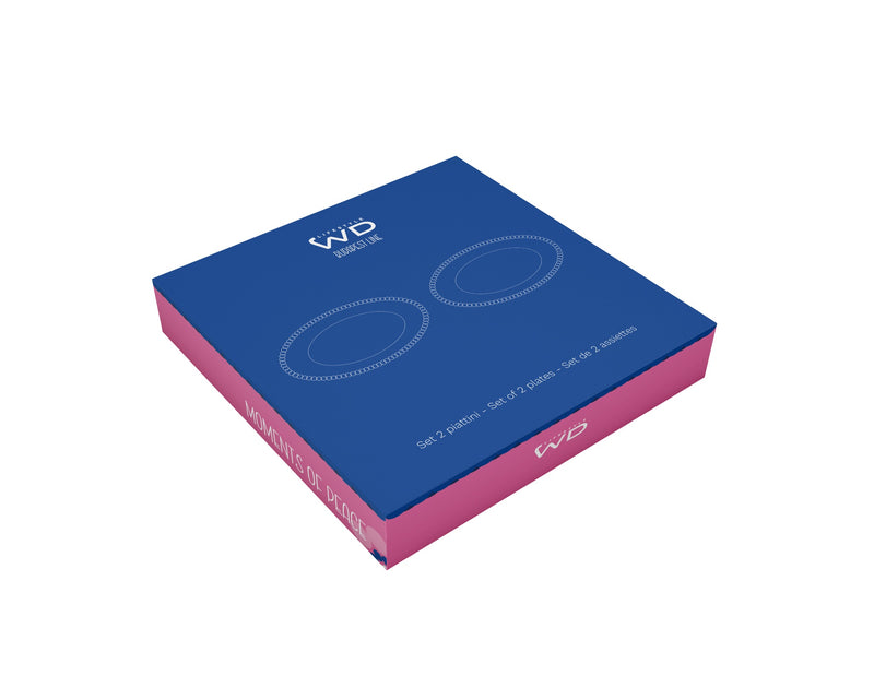 wd lifestyle wd lifestyle set 2 piattini d 195 cm in vetro decorazione moments of peace e sweet and slow rosa blu ean 8055035685021