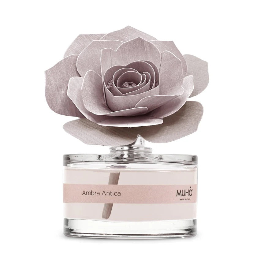 Muhà Profumatore Diffuser Rosa Rosa Bomboniera Ambra Antica 50ml
