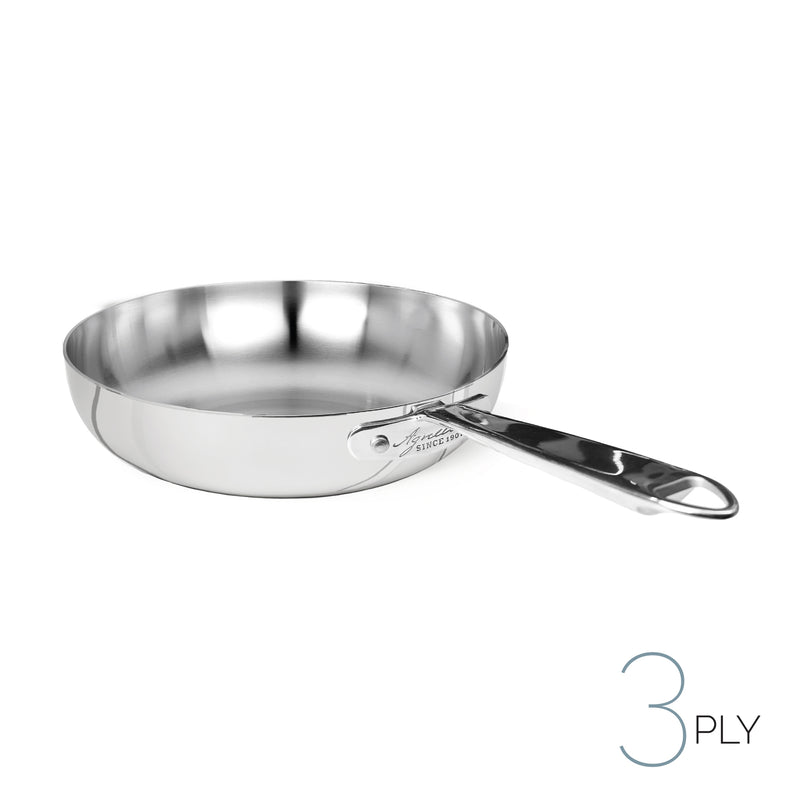 AGNELLI Padella alta Aluinox 3ply Inox con 1 Manico 32x7,5 cm