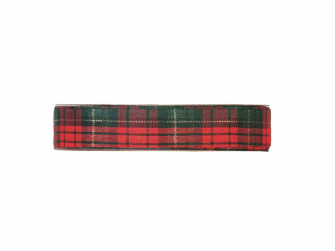 Piovaccari Nastro Natalizio Scozzese Rosso e Verde 25 mm x 45 m – Nastro Decorativo per Albero di Natale, Fiocchi e Confezioni Regalo