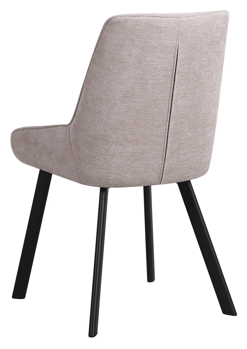 Dimo Sedia Kim in Tessuto Beige con Gambe in Metallo Nero 57 x 52 x 87 cm – Sedia Moderna da Pranzo e Soggiorno