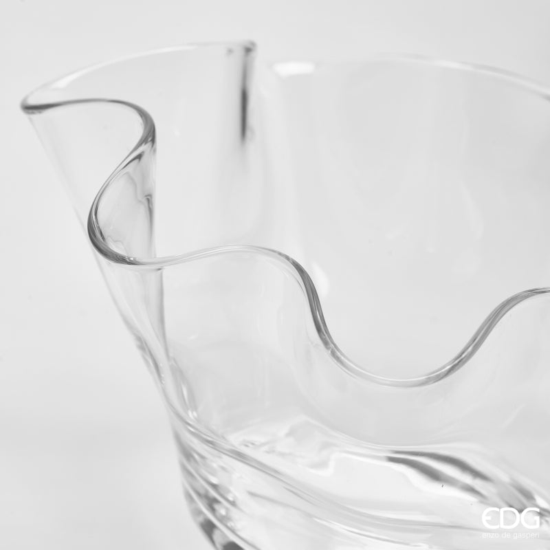 edg enzo de gasperi edg enzo de gasperi vaso nida drappo h 14 cm d 29 cm natural trasparente ean 8059824583932