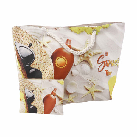 regalo italiano regalo italiano borsa mare con pochette 58 x 18 x h 38 cm ass multicolor 1 pz ean 8057586110908