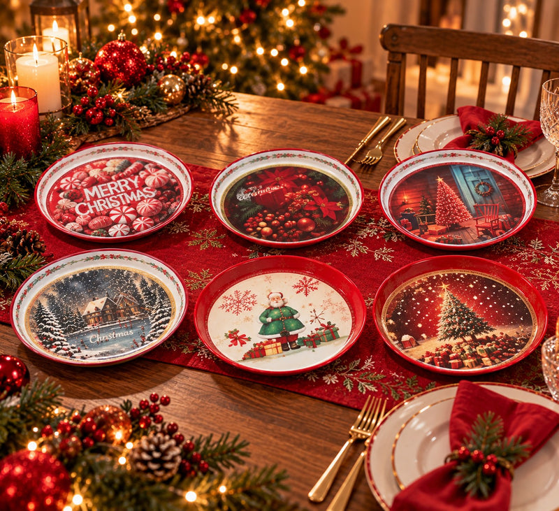 Ad Trend Vassoio Rotondo Natalizio in Plastica Assortito Ø33xH4 cm 1 Pz – Accessorio Decorativo per la Tavola di Natale