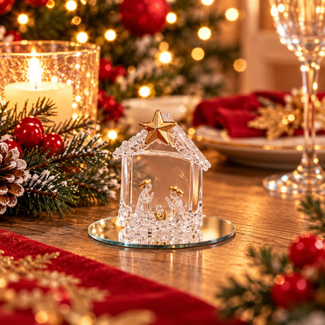 Ad Trend Decorazione Natalizia in Vetro con Presepe 6x7 cm – Addobbo Decorativo per Albero di Natale