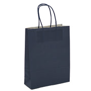 L'Arcolaio Shopper Kraft Blu Regali Natalizi 18x7x24 cm Cf 10 pz