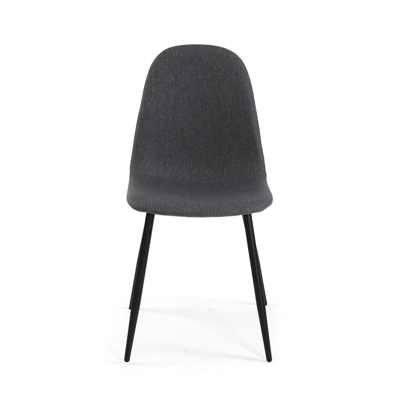 Versa Sedia da Pranzo Nora Color Grigio Scuro in Tessuto con Gambe in Metallo Nero – Sedia Moderna per Cucina e Soggiorno