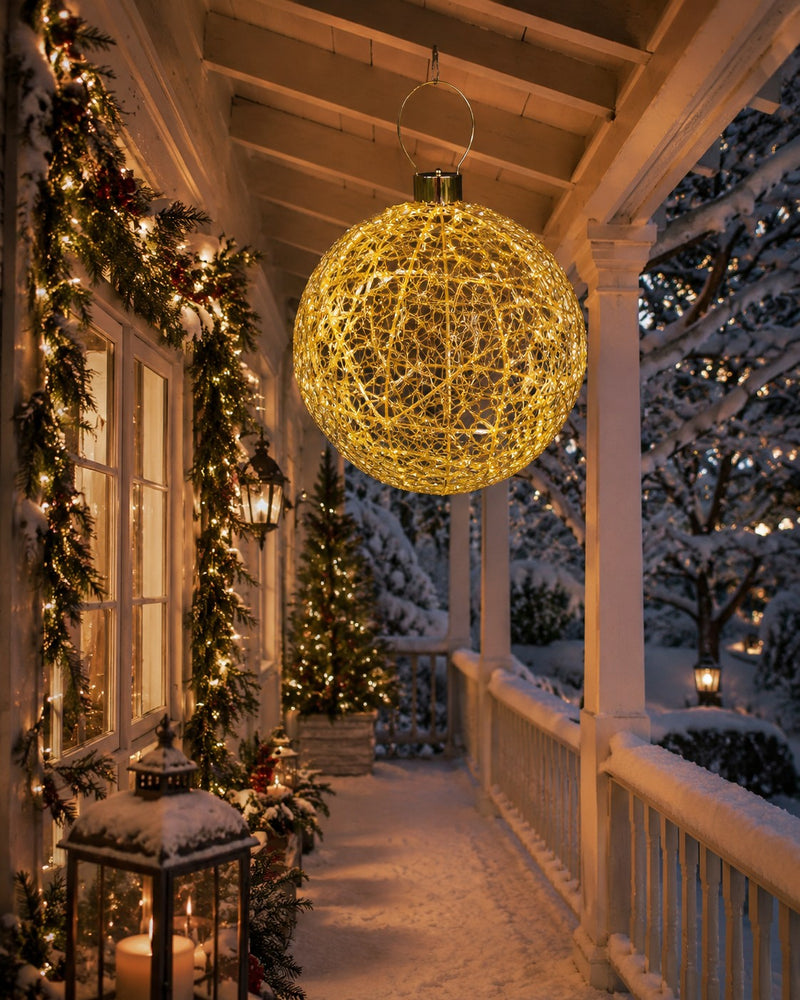 Bonturi Casa Palla Sfera Luminosa di Natale 250 LED D 60 Cm H 100 Cm GOLD