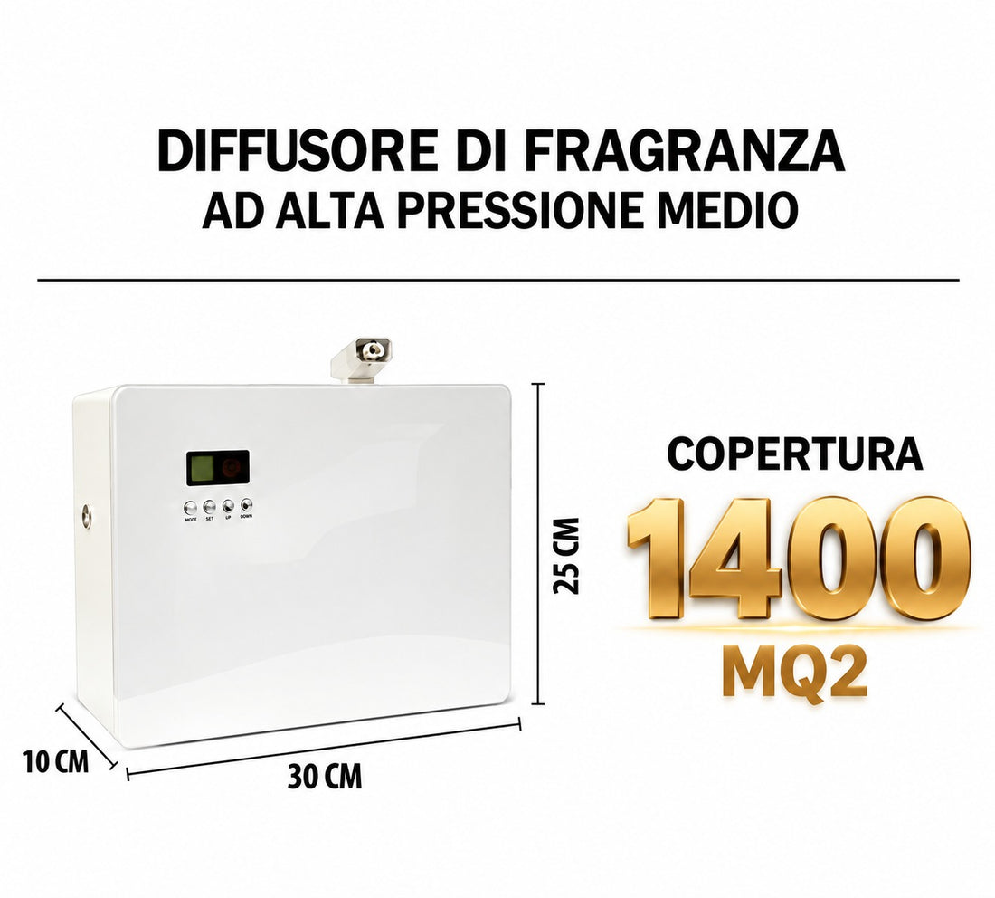 DESSENZE Diffusore di Fragranze Professionale Medio ad Alta Pressione – Profumatore per Ambienti fino a 1400 m²