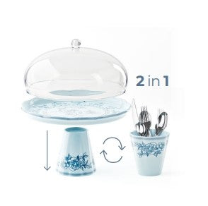 guzzini guzzini alzata con campana melamina josephine d 304 cm table decor rosa polvere ean 8008392388357
