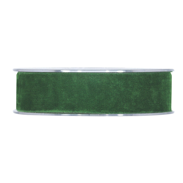 Piovaccari Nastro Natalizio Double Velvet Verde Scuro 25 mm x 7 m – Nastro in Velluto Decorativo per Albero di Natale, Fiocchi e Pacchi Regalo