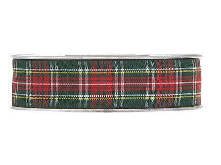 Piovaccari Nastro Natalizio Tartan Verde e Rosso 25 mm x 20 m – Nastro Scozzese Decorativo per Albero di Natale, Fiocchi e Pacchi Regalo