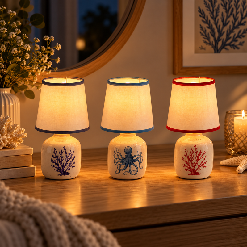 Ad Trend Abisso Lampada Decorativa in Ceramica Ø 10 x H 18 cm – Lampada da Tavolo per Arredo Casa, Colori Assortiti 1 Pz