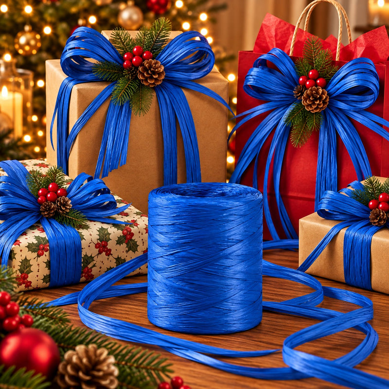 Piovaccari Paper Raphia Sky Blue 5-8 mm x 100 m – Rafia di Carta Azzurro Cielo per Decorazioni, Fiocchi, Confezioni Regalo e Fai da Te