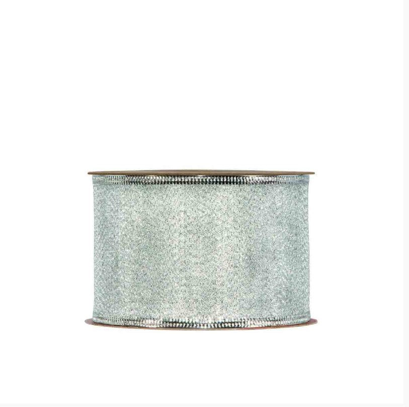 Piovaccari Nastro Amelie Argento 63 mm x 10 m – Nastro Decorativo Natalizio per Albero di Natale, Fiocchi e Confezioni Regalo