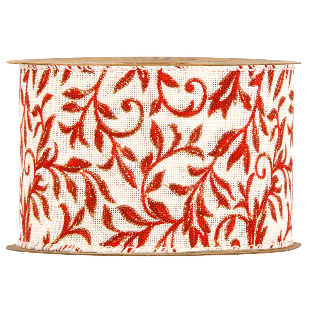 Piovaccari Nastro Natalizio Red Arabesque Rosso 63 mm x 10 m – Nastro Decorativo con Motivo Arabesco per Albero di Natale, Fiocchi e Confezioni Regalo