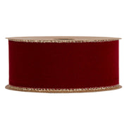 Piovaccari Nastro Double Sides Velvet & Glitter Rosso Scuro 40 mm x 10 m – Nastro Natalizio in Velluto e Glitter per Albero di Natale, Fiocchi e Confezioni Regalo