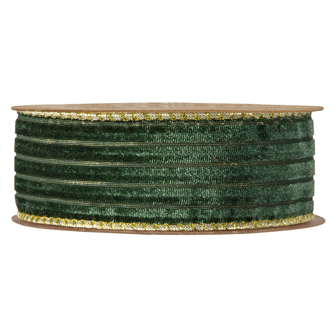 Piovaccari Nastro Velvet Stripes Verde Scuro 40 mm x 10 m – Nastro Natalizio in Velluto a Righe per Albero di Natale, Fiocchi e Confezioni Regalo