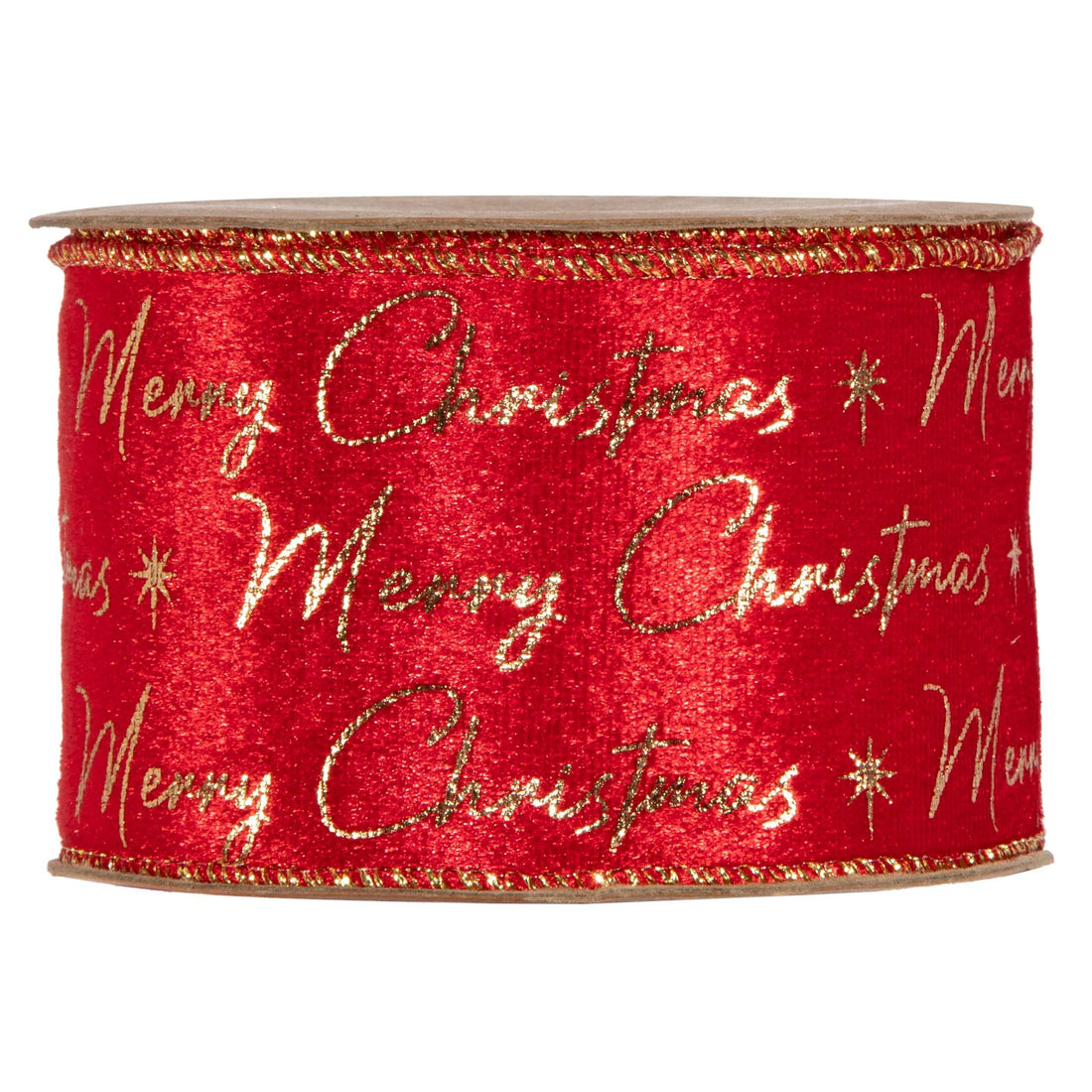 Piovaccari Nastro Merry Christmas 63 mm x 10 m – Nastro Decorativo Natalizio con Scritta Merry Christmas per Albero di Natale, Fiocchi e Confezioni Regalo